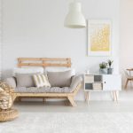 White, beige and gold in living room